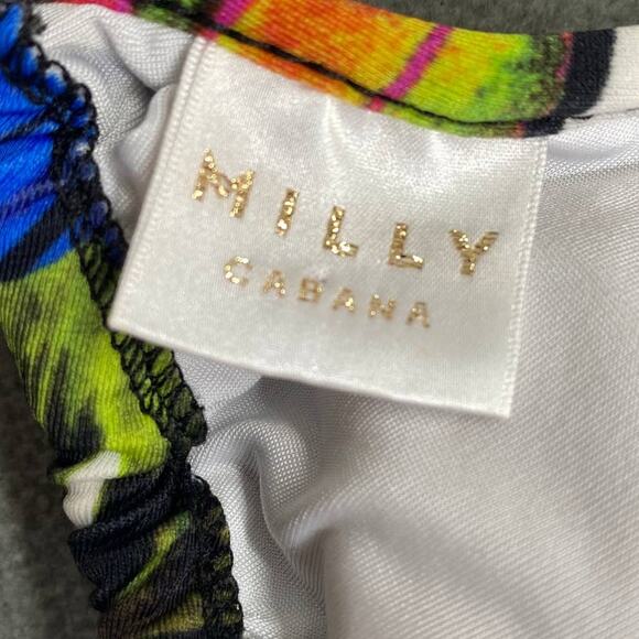 MILLY CABANA Tropical Triangle Bikini Top Size XS Leaf Print - Picture 3 of 6